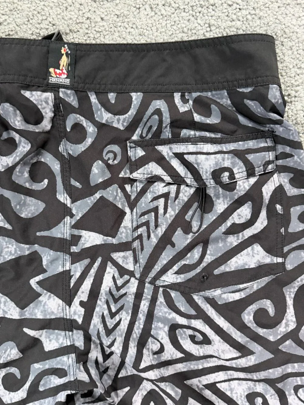 RARE Hinano 1955 Collection Tahiti Board Shorts -Men's Sz. 40- Black/White - EUC